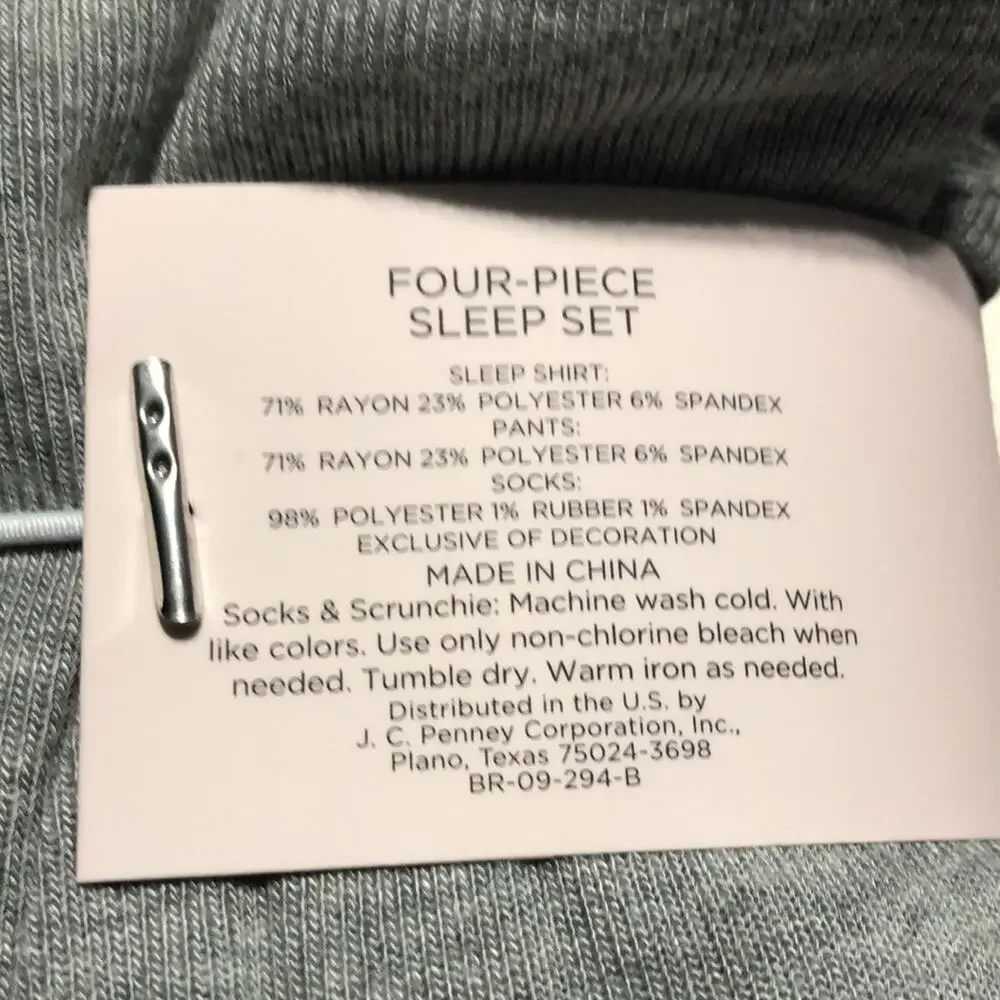 NEW Ambrielle Gray & Pink 4pc Sleep Set Size L - Picture 4 of 4